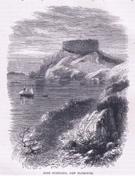 Fort Dumpling, New Plymouth 1665, illustratie uit Cassells Geschiedenis van de Verenigde Staten uitgegeven door Petter & Galpin ca. 1890